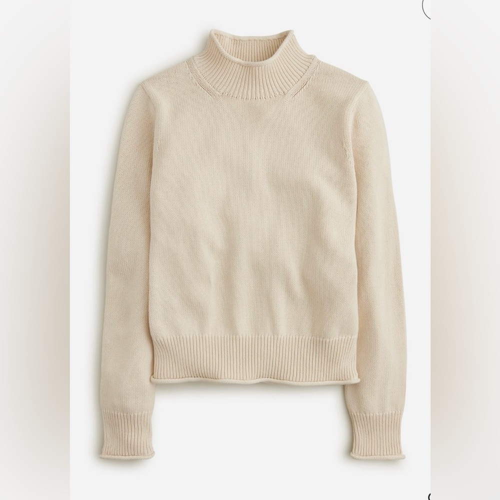 J Crew Women’s New Heritage Rollneck Sweater in Pale Bone | Small